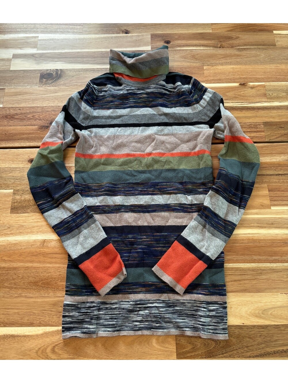 Project Social T XS Multicolor Striped Turtleneck Sweater Long Sleeve (2164)